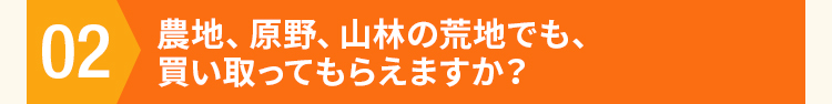 農地、原野、山林の荒地でも、買い取ってもらえますか？