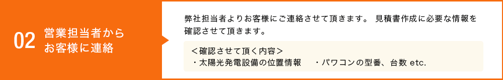 営業担当者からお客様に連絡